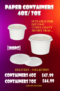 PAPER CONTAINER 7oz WHITE - [1000pcs]