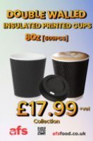 8oz BLACK TRIPPLE WALL PAPER CUP [500 pcs]