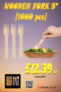 WOODEN FORK 5" [1000 pcs]