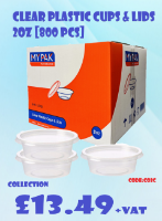 CLEAR PLASTIC CUPS & LIDS 2oz [800 PCS]