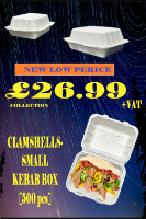 CLAMSHELLS-SMALL KEBAB BOX [500 pcs]