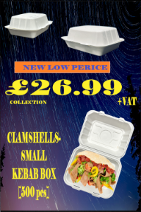 CLAMSHELLS-SMALL KEBAB BOX [500 pcs]