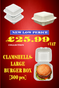 CLAMSHELLS-LARGE BURGER BOX [500 pcs]