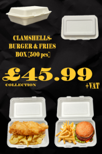 CLAMSHELLS-BURGER & FRIES BOX [500 pcs]